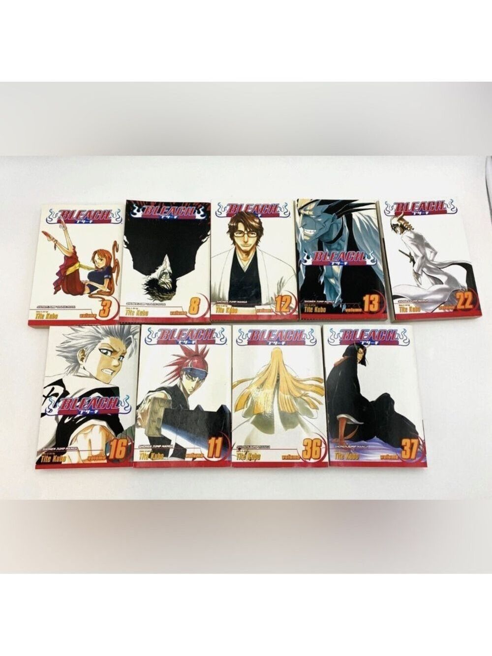 Bleach Manga English Lot of 9 Volumes 3, 8, 11-13, 16, 22, 36-37 Viz Media